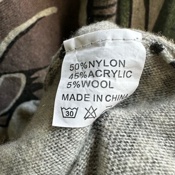 XIKOI Oversized Sweater Dress Wool Blend Abstract Print - Picture 6 of 8